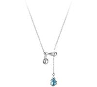 XFSRG Cadena de Plata para Mujer con Colgante de Gota Azul Joyería Elegante para Todas las Ocasiones Regalo Original para Mujer