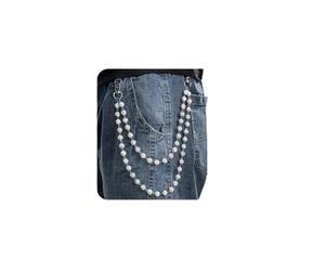 XFSRG Cadena Pantalon Mujer Hombre Pedrería Punk Rock Cadenas Retro para Pantalones Cinturon Accesorios Góticos Joyas de Moda en Denim Regalos Festivos