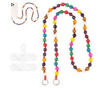 XFSRG Cadena para Móvil 120CM Multicolor con Perlas Portátil Práctico Colgar al Hombro o Cuello Accesorio Decorativo y Seguro Smartphone para Uso Diario Regalos