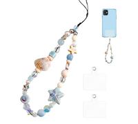 XFSRG Cadena para Teléfono Celular Estéticas Lindas Concha Estrella de Mar Accesorios Bonito Cordón para Teléfono Móvil para Bolso Llavero Cámara (Azul 2)