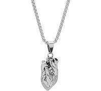 XFSRG Cadena Plata Mujer Corazón Anatómico Colgante Singularu Elegante Collar para Mujer Regalo Original para Mujer Moda y Estilo Ideal para Graduación y Cumpleaños