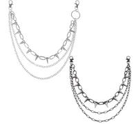 XFSRG Cadenas Jeans Gothic Punk 2 Piezas Unisex Diseño Triple Cadena para Cadenas de Eslabones en la Cintura Hip Hop Fiesta Diario