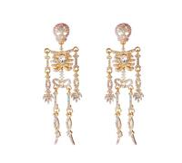 XFSRG Calavera Pendientes de Halloween Mujer Cristales Brillantes Accesorios Vintage Personalizados para Halloween Fiestas de Carnaval y Fotos Callejeras