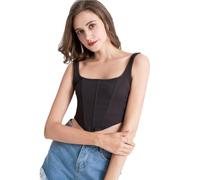 XFSRG Camiseta Tirantes Mujer Tank Top Acanalado Cuello Cuadrado Camisola Verano Crop Top sin Mangas Blusa Casual Ropa Deportiva Tops Cortos