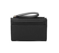 XFSRG Carteras de Mujer de Cuero PU Suave - Monedero Mujer Pequeño con Múltiples Ranuras para Tarjetas Bolsillo para Monedas Cremallera Correa de Muñeca y Ventana para ID para Uso Diario (Negro)