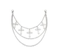 XFSRG Cinturon Colgante con Cruz de Varias Capas Cadena Pantalon Estilo Punk Moderno Ideal para Múltiples Ocasiones