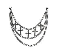 XFSRG Cinturon Colgante con Cruz de Varias Capas Cadena Pantalon Estilo Punk Moderno Ideal para Múltiples Ocasiones