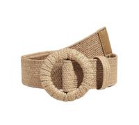 XFSRG Cinturón de Vestir Tejido Bohemia de Verano Cinturon Ajustable Hebilla Redonda Cinturones Ideal para Vestidos y Vaqueros(Caqui)