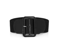 XFSRG Cinturón Mujer Ancho Elástico Negro con Hebilla Grande para Vestido Accesorio de Moda y Versátil para Todas las Ocasiones (Negro)