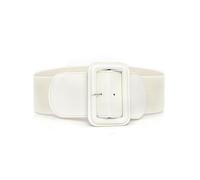 XFSRG Cinturón Mujer Ancho Elástico Negro con Hebilla Grande para Vestido Accesorio de Moda y Versátil para Todas las Ocasiones (Blanco)