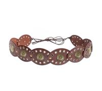 XFSRG Cinturón Mujer Bohemio Conchas Metálicas Elegante Cinturones Para Vestido Moda Accesorios (Marrón)