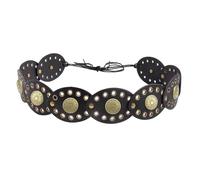 XFSRG Cinturón Mujer Bohemio Conchas Metálicas Elegante Cinturones Para Vestido Moda Accesorios (Negro)