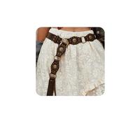 XFSRG Cinturón Mujer de Cuero con Tachuelas y Hebilla Vintage Cinturón para Vestido Boho Chic para Mujer Accesorio de Moda para Toda Ocasión (120cm)