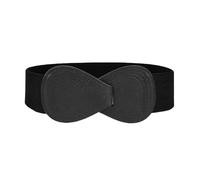 XFSRG Cinturón Obi Elástico Ancho Extensible Mujer Cinturones Retro con Moda Hebilla Cinturon para Vestidos Falda Camisa Pantalones (Negro/100CM)