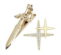 XFSRG Clip de Corbata Broche Cruz con Piedras Brillantes en Plata Set de Accesorios Moda y Lujo para Hombres Oficina Negocios y Eventos Especiales