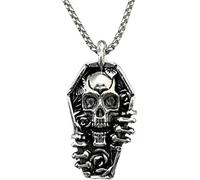 XFSRG Collar Colgante de Calavera para Mujer y Hombre Acero Inoxidable Diseño Gótico Accesorio Punk para Fiestas y Eventos Especiales