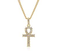 XFSRG Collar con Cruz para Mujeres Hombre Collar con Colgante de Cruz Ajustable Joyería Religiosa Regalos para Mujeres y Niñas (Gold 3)