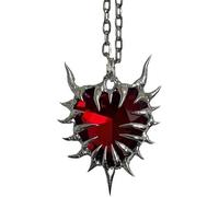XFSRG Collar Corazón Gótico con Cristal Rojo Joyería de Moda para Mujeres Estilo Punk y Rock Ideal para Eventos y Graduaciones