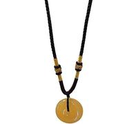 XFSRG Collar de Ámbar Natural para Mujer Elegante Colgante Redondo con Cordón Ajustable Joyería Artesanal de Moda para Todas las Ocasiones Regalos Originales para Mujer