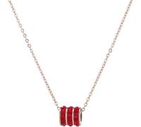 XFSRG Collar de Cristales Rojos Elegante cadena de plata para mujer ideal para ocasiones especiales y uso diario