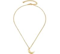 XFSRG Collar de Luna Dorado para Mujer Colgante de Media Luna en Oro 18K Joyería Fina para Regalo Original Moda Elegante para Toda Ocasión