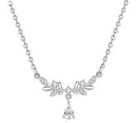 XFSRG Collar de Plata para Mujer con Diseño de Flores y Cristales Swarovski Cadena Elegante para Graduación y Cumpleaños Regalo Ideal para Mujer