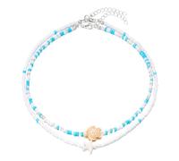 XFSRG Collar Mujer Cadena Plata Estilo Bohemio con Colgante de Tortuga y Estrella de Mar, Gargantilla Dorada para Especial