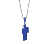 XFSRG Collar Mujer Cadena Plata Hombre Muñeca de circón Colgante Elegante Moda Joyería para Mujer(Azul)
