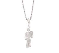 XFSRG Collar Mujer Cadena Plata Hombre Muñeca de circón Colgante Elegante Moda Joyería para Mujer(Plata)
