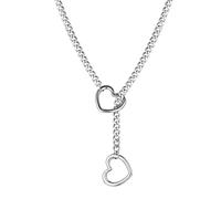 XFSRG Collar Mujer Corazón Doble en Plata de Ley Colgante Moderno y Elegante para Todas las Ocasiones Joyas de Moda para Mujer