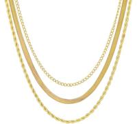 XFSRG Collar Mujer Necklace Cadena Triple Capa Gargantilla Collares Joyeria Elegante Cadena Plata Oro Accesorios Moda Colgante Mujer Joyas de (Oro)