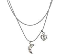 XFSRG Collar Mujer Plata 925 con Colgantes de Croissant y Pretzel Joyería Singularu para Regalos Originales