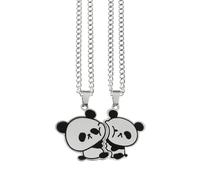 XFSRG Collar Mujer y Hombre Cadena Plata Colgante Panda Amistad Gargantilla Parejas