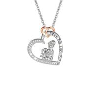 XFSRG Collar para Madre Hija Colgante con Forma de Corazón Collar Circonita Cúbica Original Joyas para Hija Esposa Madre Hermanas Regalos para día de la Madre