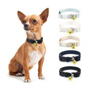 XFSRG Collar para Perro y Gatos Ajustable Collar de Algodón con Campana Antidesgaste Tácticos al Aire Libre Collares para Perros Pequeños Medianos Grandes