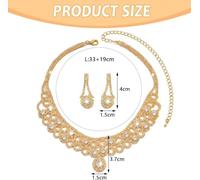 XFSRG Conjunto Collar Pendientes Elegante Cristal Brillante Gargantilla Nupcial Joyería Mujer Adorno Cuello Accesorio Ceremonia