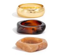 XFSRG Conjunto de 3 Pulseras en Resina Brazaletes Irregular Geométricos Minimalistas Estilo Retro Ancha Conjunto de Joyas para Ocasiones Especiales y Uso Diario (Set 2)