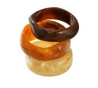 XFSRG Conjunto de 3 Pulseras en Resina Brazaletes Irregular Geométricos Minimalistas Estilo Retro Ancha Conjunto de Joyas para Ocasiones Especiales y Uso Diario (Set 1)