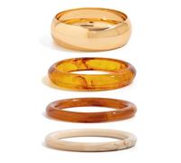 XFSRG Conjunto de 4 Pulseras en Resina Brazaletes Geométricos Minimalistas Estilo Retro Ancha Conjunto de Joyas para Ocasiones Especiales y Uso Diario (Set 3)