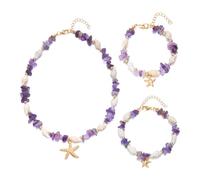 XFSRG Conjunto de Collar, Pulsera y Tobillera con Colgante de Estrella Mar Bohémien Parure idéale pour la plage en été