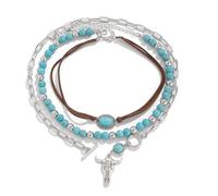 XFSRG Conjunto de Collares Boho para Mujer Cadenas Multicapa con Turquesa y Colgantes Estilo Vintage Longitud Ajustable Collar de Declaración para Festival Vacaciones y Uso Diario (Verde-2)