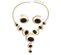 XFSRG Conjunto de Joyas Mujer en Forma de Espiral Pendientes Collar Elegante Juego Joyas Para Mujer Diseño Moderno Regalo Ideal Joyeria Femenina Adorno Especial Estilo Contemporáneo
