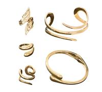 XFSRG Conjunto De Joyas Mujer Moda con Brazalete Minimalista, creativos anillo en espiral,Ccombina con Estilos Casuales y Formales para Resaltar tu Personalidad