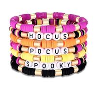 XFSRG Conjunto de Pulseras de Perlas en Capas para Halloween Pulsera de Halloween Elástica con Colgantes de Calavera Joyería Gótica para Mujer(Multicolor-1)