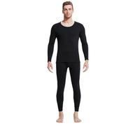 XFSRG Conjunto de Ropa Interior Térmica para Hombre Ropa Interior de Esquí Conjunto de Ropa Interior Térmica de Invierno Ropa Interior Cálida Calzoncillos Térmicos para Hombre (Negro L)