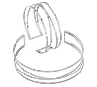 XFSRG Conjunto Gargantilla Brazalete Multicapa Geométrico Minimalista Ajustable Estilo Abierto Joyería Mujer Elegante