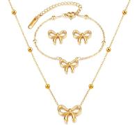 XFSRG Conjuntos De Joyas Mujer Elegante Diseño Mariposa Dorada Juego De Collar Y Pendientes Para Eventos Especiales