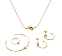 XFSRG Conjuntos de Joyas para Mujer Colgante anudado Collar Pendientes Pulsera Juegos Joyas Exquisitos Cumpleaños Día la Madre San Valentín Regalos
