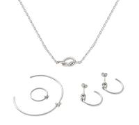 XFSRG Conjuntos de Joyas para Mujer Colgante anudado Collar Pendientes Pulsera Juegos Joyas Exquisitos Cumpleaños Día la Madre San Valentín Regalos