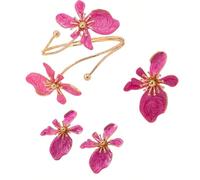 XFSRG Conjuntos de Joyas para Mujer y Niñas Acero Inoxidable Chapado en Oro Plata Colgante Collar Pendientes Pulsera Anillo Fiesta Boda Nupcial Dama de Honor
